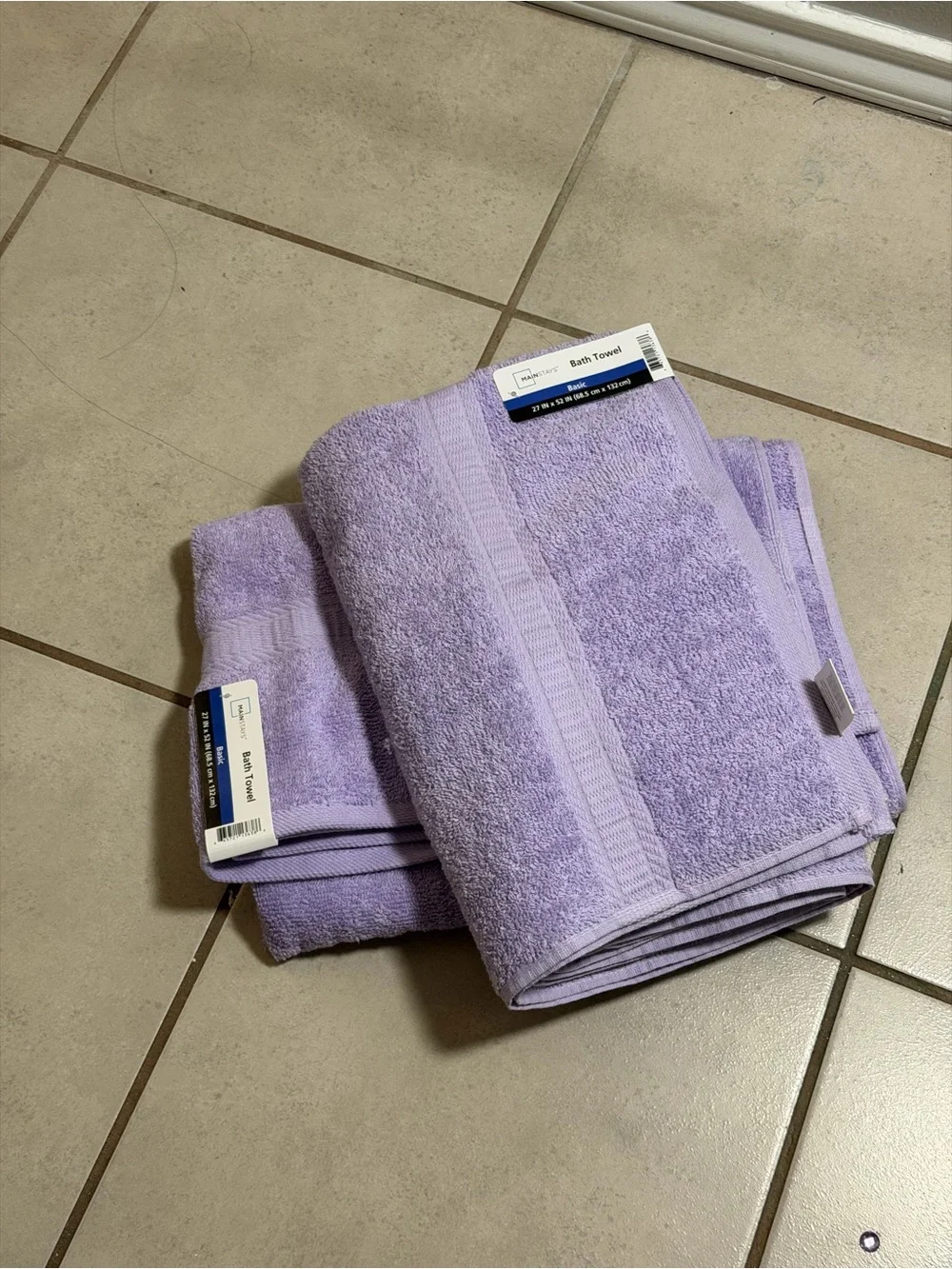 Mainstays Lilac/Purple 2 Bath‎ Towels cotton rich